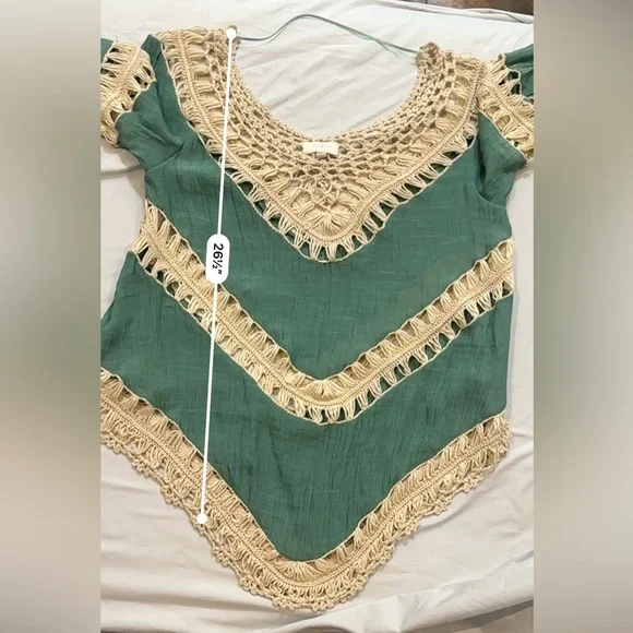 Umgee Green and Cream Long Sleeve Tee - Picture 8 of 9